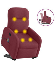 Fauteuil inclinable de massage Rouge bordeaux Tissu | Mobilier & Déco