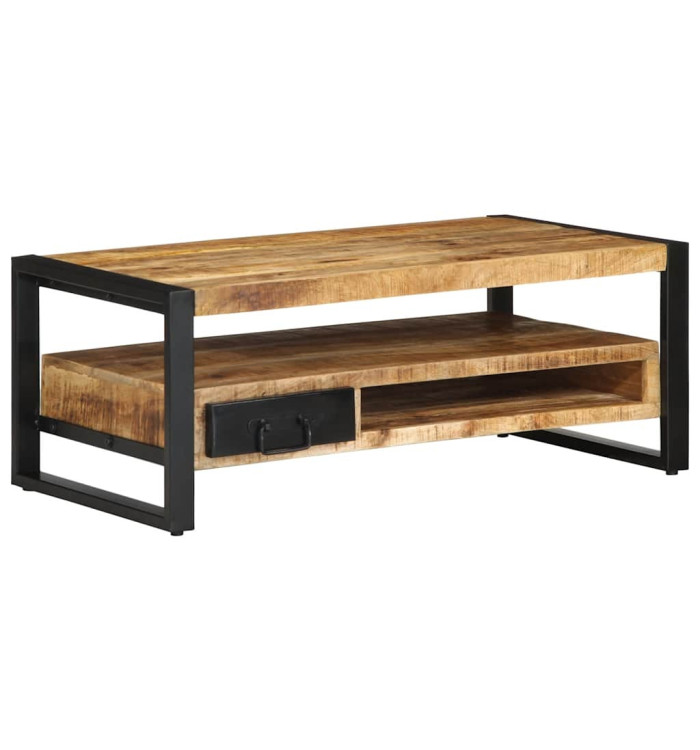 Table basse 90x50x36 cm bois de manguier massif brut | Mobilier & Déco