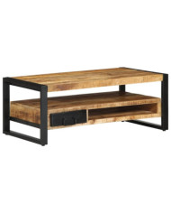Table basse 90x50x36 cm bois de manguier massif brut | Mobilier & Déco