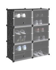 Cubes de rangement 6 pcs avec portes noir PP | Mobilier & Déco