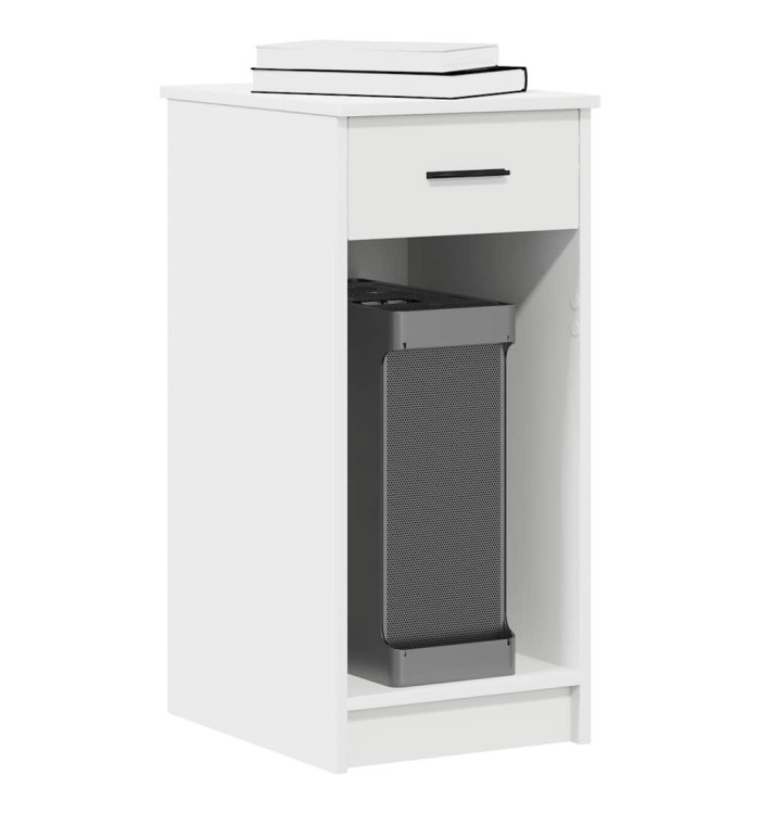 Support de tour d'ordinateur avec tiroir blanc 35x45x77 cm | Mobilier & Déco