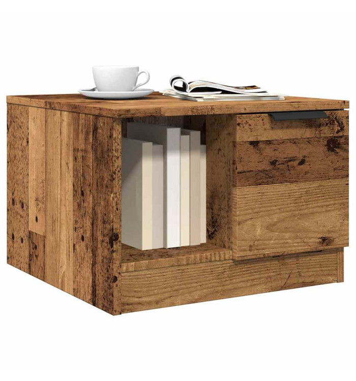 Table basse vieux bois 50x50x36 cm bois d'ingénierie | Mobilier & Déco