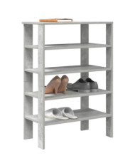 Étagère à chaussures gris béton 61x32x87,5 cm bois d'ingénierie | Mobilier & Déco