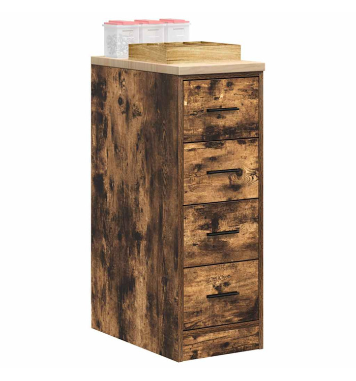 Armoire de rangement de garage chêne fumé 30x51x85 cm bois pin | Mobilier & Déco