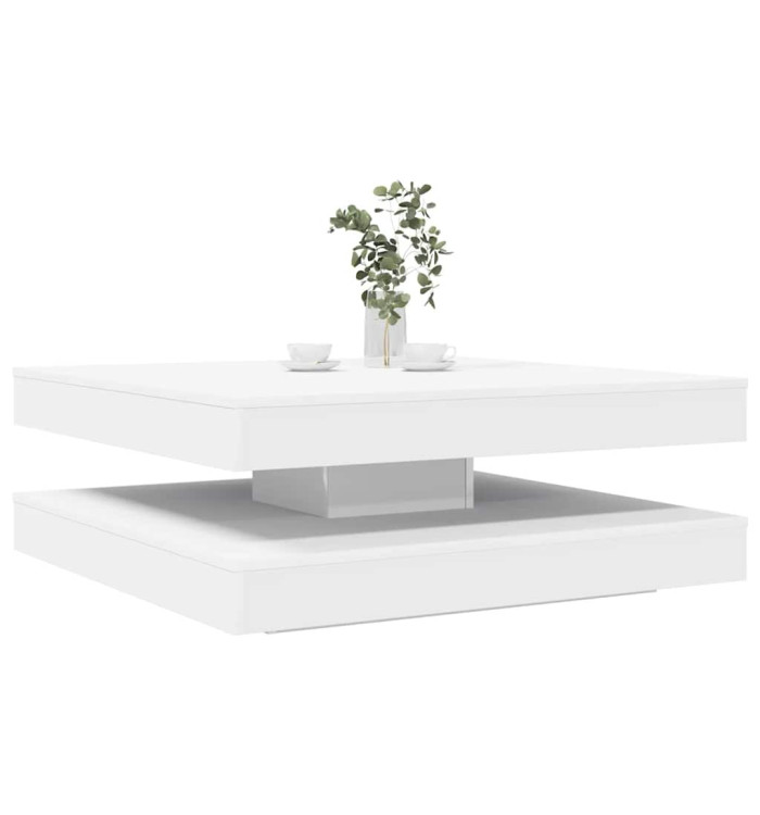 Table basse rotative à 360 degrés blanc 90x90x34,5 cm | Mobilier & Déco