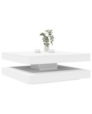 Table basse rotative à 360 degrés blanc 90x90x34,5 cm | Mobilier & Déco