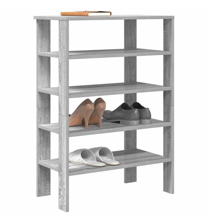 Étagère à chaussures sonoma gris 61x32x87,5 cm bois ingénierie | Mobilier & Déco