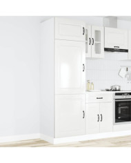 Armoire de cuisine Kalmar blanc brillant bois d'ingénierie | Mobilier & Déco