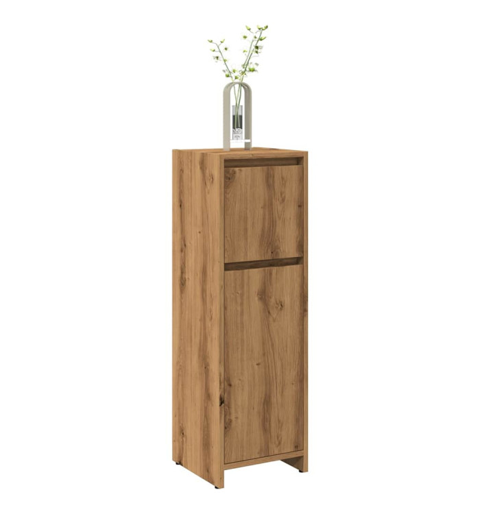 Armoire de bain chêne artisanal 30x30x95 cm bois d'ingénierie | Mobilier & Déco