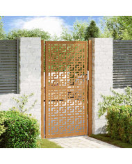 Porte de jardin acier résistant aux intempéries design croisé | Mobilier & Déco