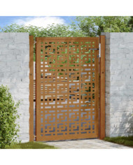 Porte de jardin acier résistant aux intempéries design croisé | Mobilier & Déco