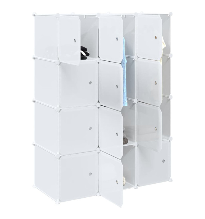 Cubes de rangement 12 pcs avec tiges de suspension PP | Mobilier & Déco