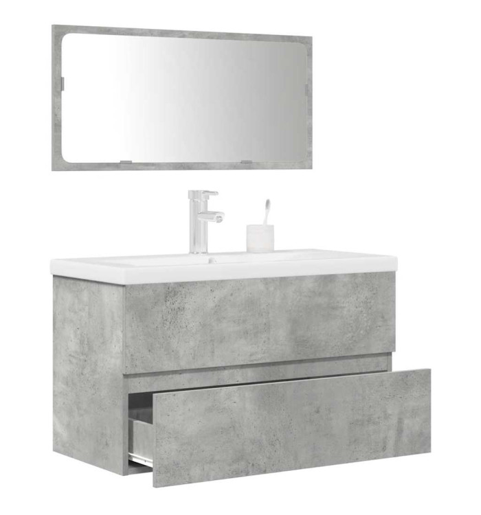 Ensemble de meubles de salle de bain 3 pcs gris béton | Mobilier & Déco