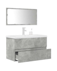 Ensemble de meubles de salle de bain 3 pcs gris béton | Mobilier & Déco