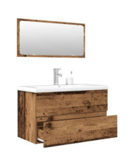 Ensemble de meubles salle de bain 3 pcs bois d'ingénierie | Mobilier & Déco