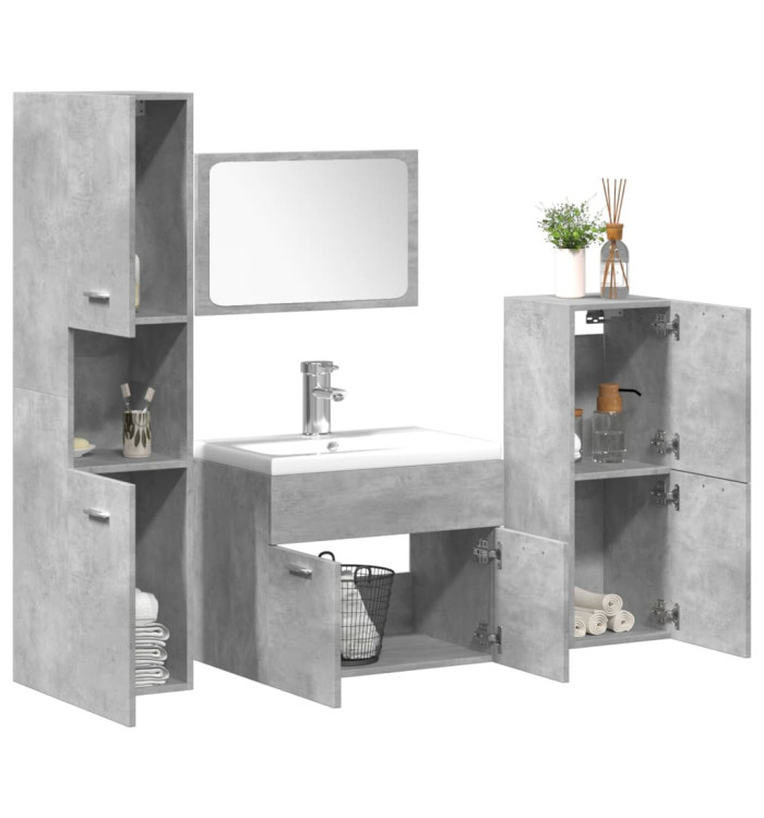Ensemble de meubles de salle de bain 5 pcs gris béton | Mobilier & Déco