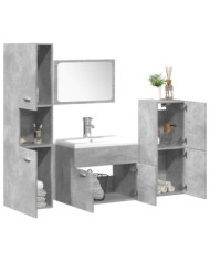 Ensemble de meubles de salle de bain 5 pcs gris béton | Mobilier & Déco