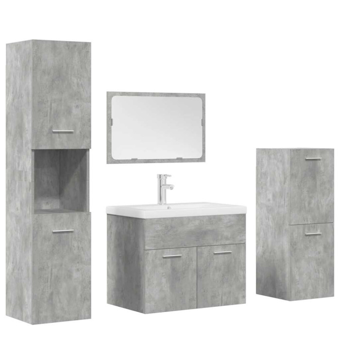 Ensemble de meubles de salle de bain 5 pcs gris béton | Mobilier & Déco