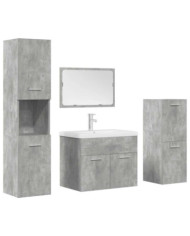 Ensemble de meubles de salle de bain 5 pcs gris béton | Mobilier & Déco