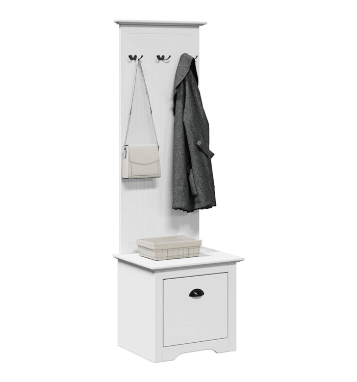 Armoire de couloir avec crochets BODO blanc 50x40x157 cm | Mobilier & Déco