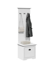 Armoire de couloir avec crochets BODO blanc 50x40x157 cm | Mobilier & Déco