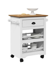  Chariot de cuisine BODO blanc et marron 67,5x45x80 cm | Mobilier & Déco