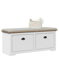  Banc de couloir BODO blanc et marron 114x40x45 cm | Mobilier & Déco