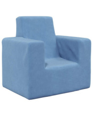 Canapé pour enfants Bleu Peluche douce | Mobilier & Déco