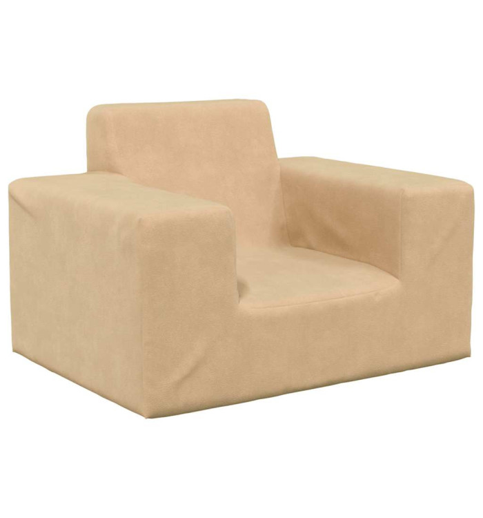 Canapé pour enfants Crème Peluche douce | Mobilier & Déco