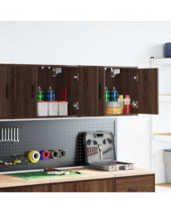 Armoires murales de garage 2 pcs chêne marron bois d'ingénierie | Mobilier & Déco