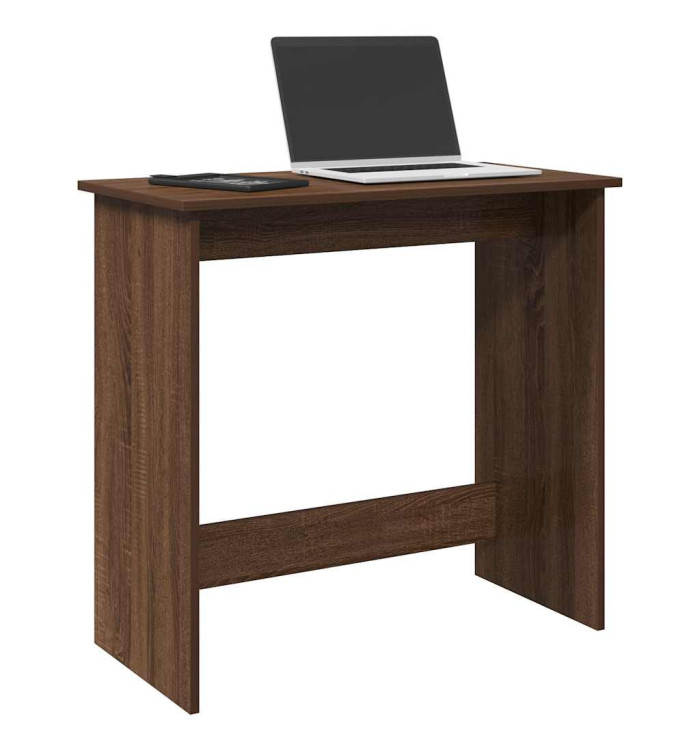 Bureau chêne marron 80x40x75 cm bois d'ingénierie | Mobilier & Déco