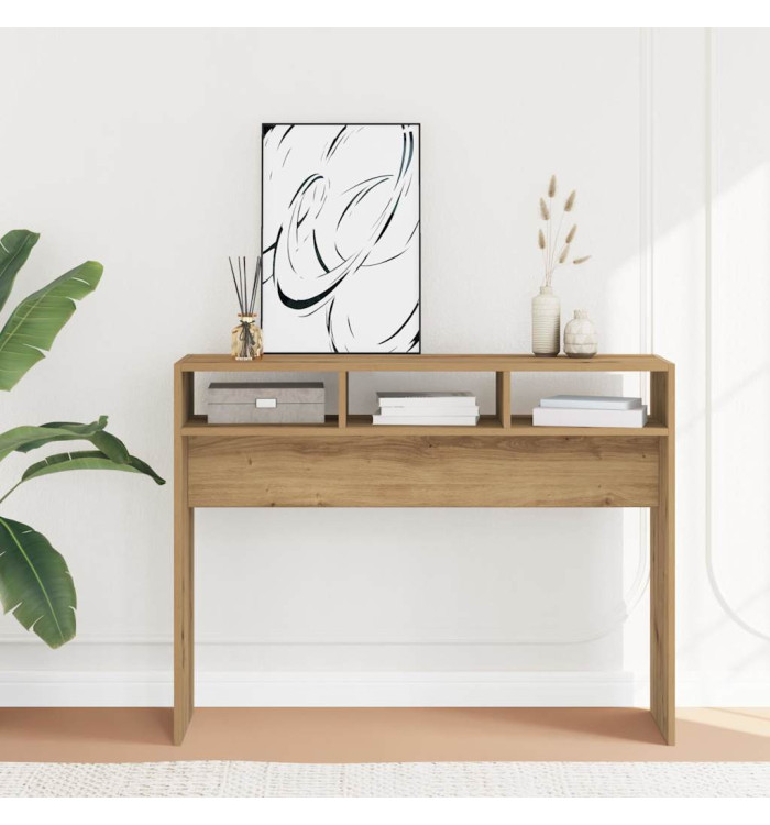Table console chêne artisanal 105x30x80 cm bois d'ingénierie | Mobilier & Déco