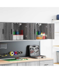 Armoires murales de garage 2 pcs sonoma gris bois d'ingénierie | Mobilier & Déco