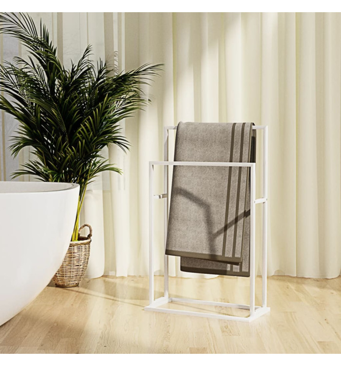 Porte-serviettes sur pied Blanc 48x24x78,5 cm Fer | Mobilier & Déco