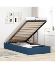 Cadre de lit ottoman sans matelas bleu 80x200 cm tissu | Mobilier & Déco