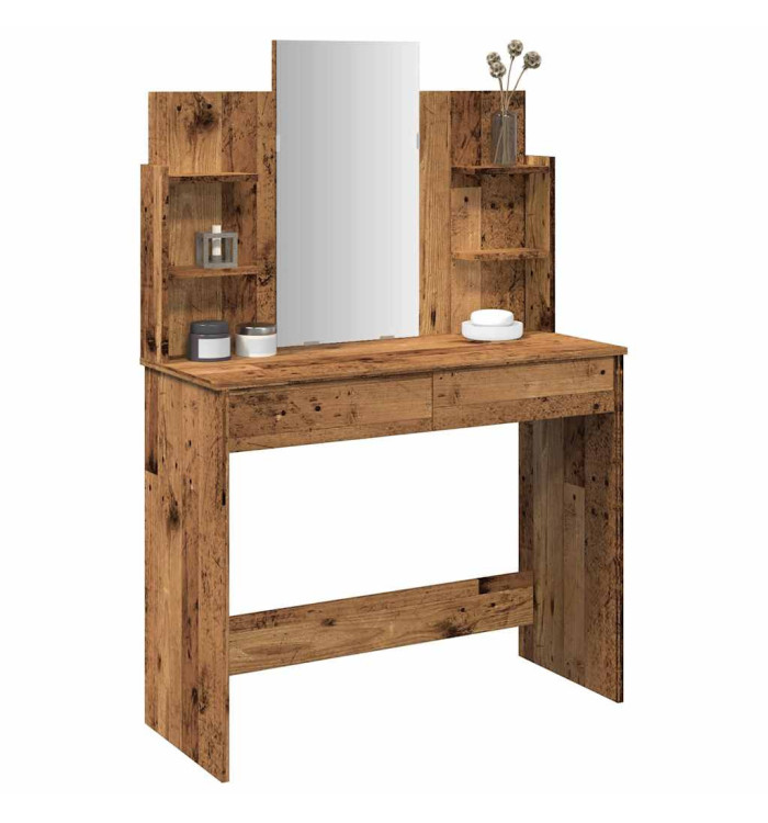 Coiffeuse avec miroir vieux bois 96x39x142 cm | Mobilier & Déco