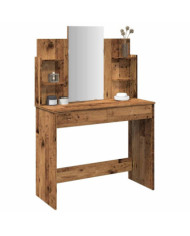 Coiffeuse avec miroir vieux bois 96x39x142 cm | Mobilier & Déco
