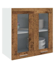 Armoire murale de cuisine "Lyon" avec porte en verre vieux | Mobilier & Déco
