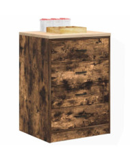 Armoire de rangement de garage chêne fumé 60x51x85 cm bois pin | Mobilier & Déco