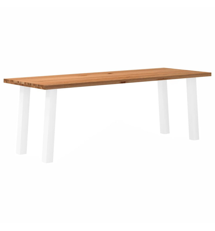Table à manger marron clair bois de chêne massif rectangulaire | Mobilier & Déco
