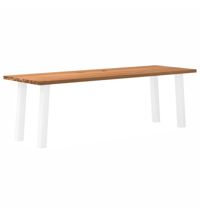 Table à manger marron clair bois de chêne massif rectangulaire | Mobilier & Déco