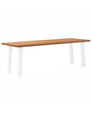 Table à manger marron clair bois de chêne massif rectangulaire | Mobilier & Déco
