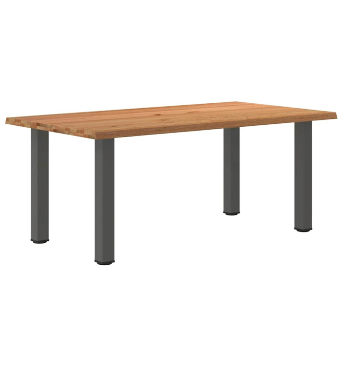 Table à manger marron clair bois de chêne massif rectangulaire | Mobilier & Déco