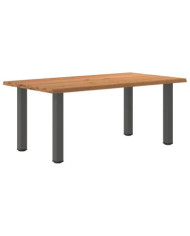 Table à manger marron clair bois de chêne massif rectangulaire | Mobilier & Déco