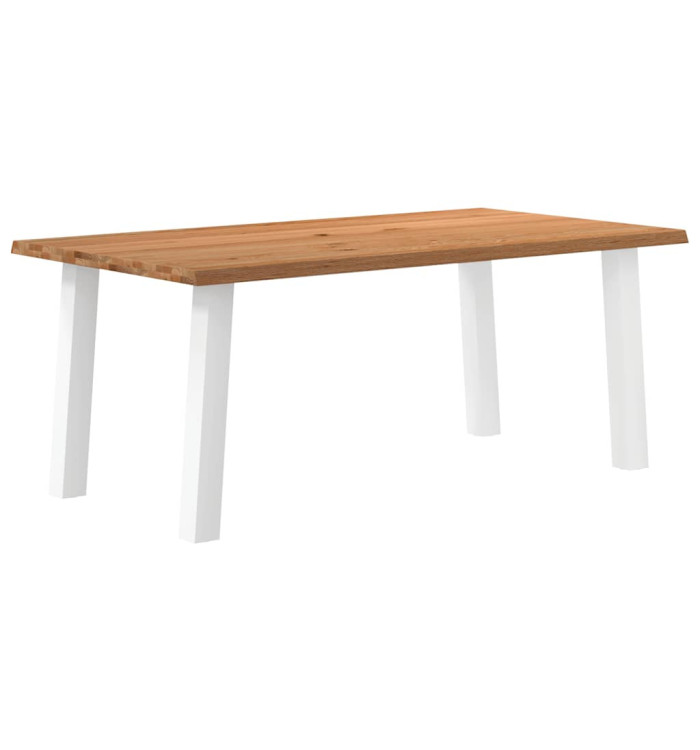 Table à manger marron clair bois de chêne massif rectangulaire | Mobilier & Déco
