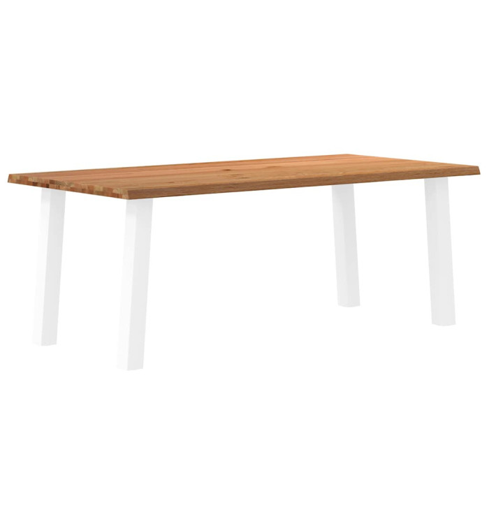 Table à manger bord naturel bois massif chêne rectangulaire | Mobilier & Déco