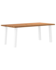 Table à manger bord naturel bois massif chêne rectangulaire | Mobilier & Déco