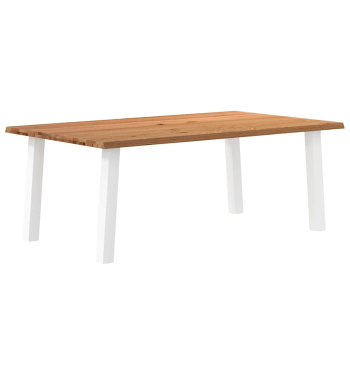 Table à manger marron clair bois de chêne massif rectangulaire | Mobilier & Déco
