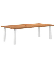 Table à manger marron clair bois de chêne massif rectangulaire | Mobilier & Déco