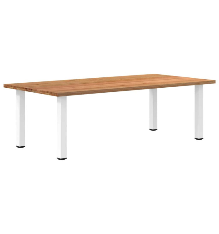Table à manger marron clair bois de chêne massif rectangulaire | Mobilier & Déco